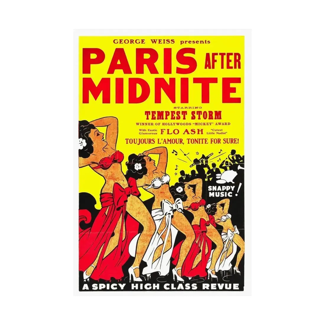 PARIS AFTER MIDNITE 1951 - Paper Movie Poster - The Sticker Space