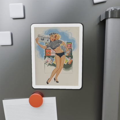 Paris Decrees Lighter Clothing!, Brown & Bigelow calendar illustration, 1964 (Magazine Illustration) Refrigerator Magnet-The Sticker Space