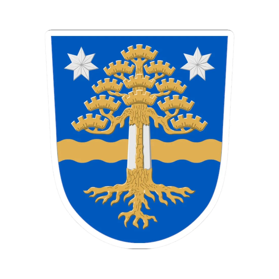 Parkano.vaakuna (Finland) (Coat of Arms) STICKER Vinyl Kiss-Cut Decal 2 Inch White - The Sticker Space