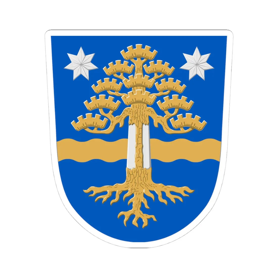 Parkano.vaakuna (Finland) (Coat of Arms) STICKER Vinyl Kiss-Cut Decal 4 Inch White - The Sticker Space