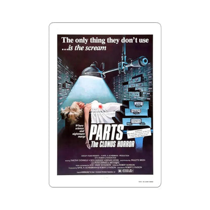 PARTS THE CLONUS HORROR 1979 Movie Poster - STICKER Vinyl Kiss-Cut Decal 3 Inch White - The Sticker Space