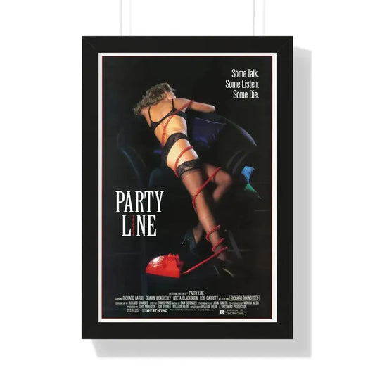 PARTY LINE 1988 - Framed Movie Poster 16″ x 24″ Black - The Sticker Space