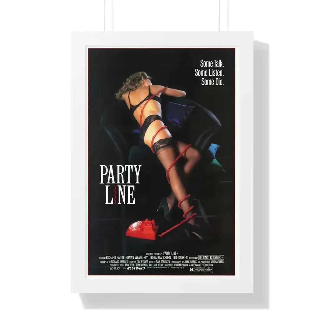 PARTY LINE 1988 - Framed Movie Poster 16″ x 24″ White - The Sticker Space