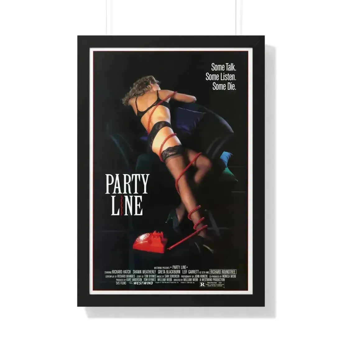 PARTY LINE 1988 - Framed Movie Poster 20" x 30" Black - The Sticker Space