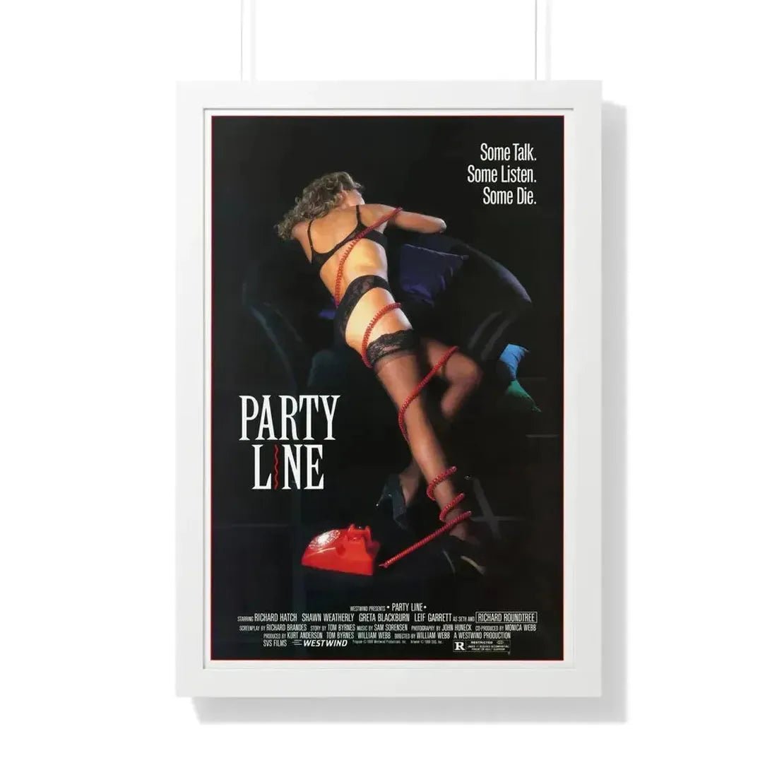 PARTY LINE 1988 - Framed Movie Poster 20" x 30" White - The Sticker Space