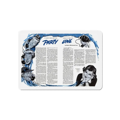 Party Line, The American Magazine, February 1952 (Magazine Illustration) Refrigerator Magnet - The Sticker Space