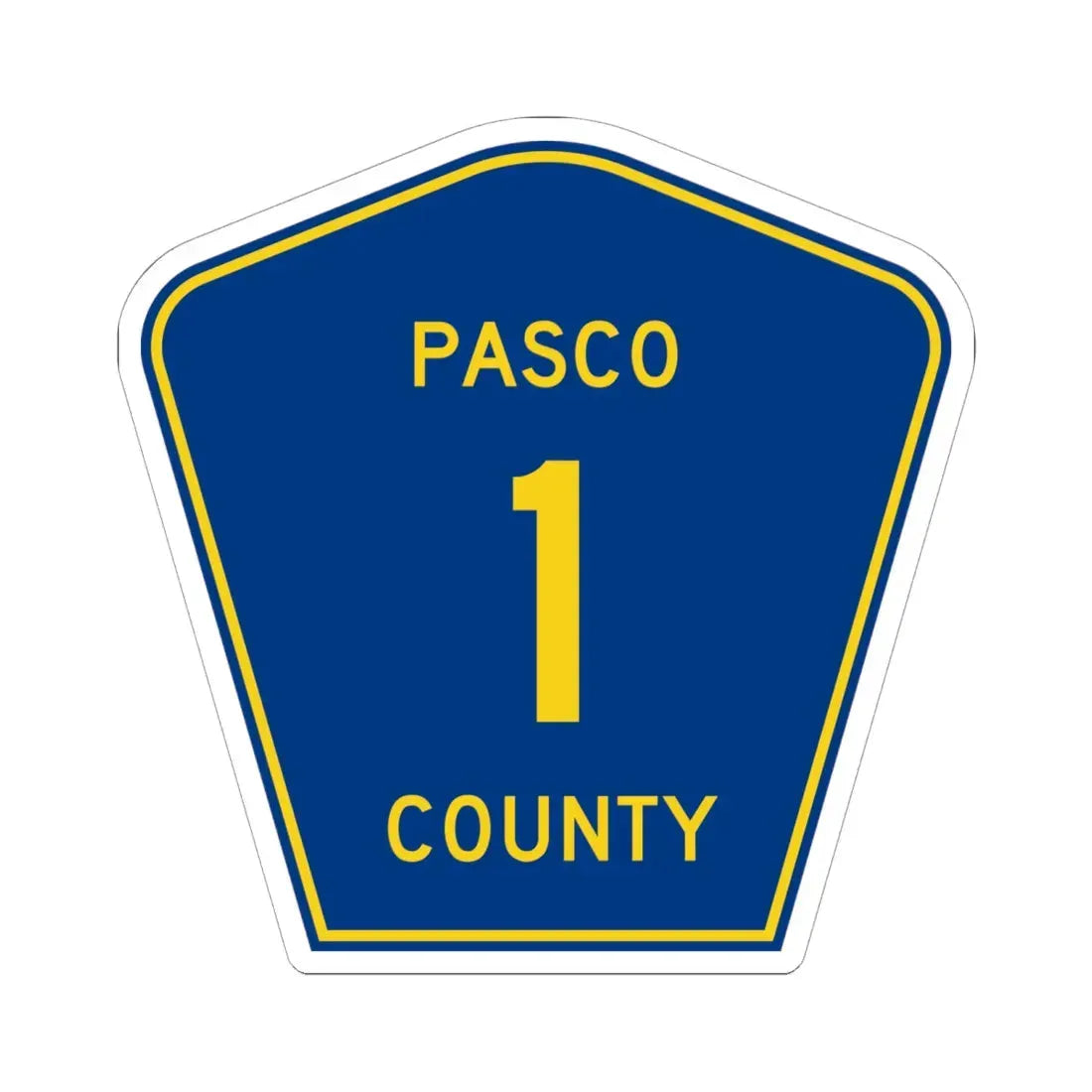Pasco County 1 (Florida) (Road Sign) STICKER Vinyl Kiss-Cut Decal 6 Inch White - The Sticker Space