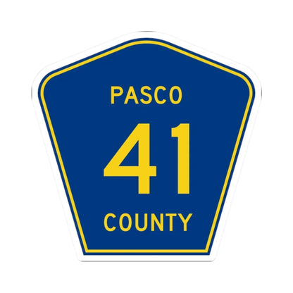 Pasco County 41 (Florida) (Road Sign) STICKER Vinyl Kiss-Cut Decal 2 Inch White - The Sticker Space