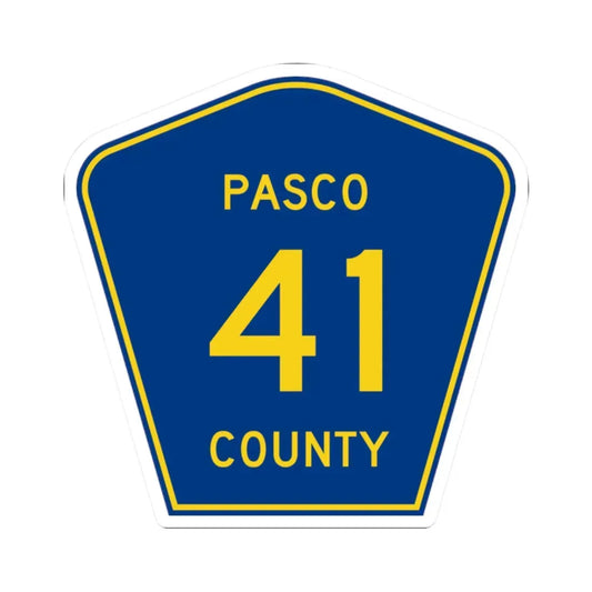Pasco County 41 (Florida) (Road Sign) STICKER Vinyl Kiss-Cut Decal 2 Inch White - The Sticker Space