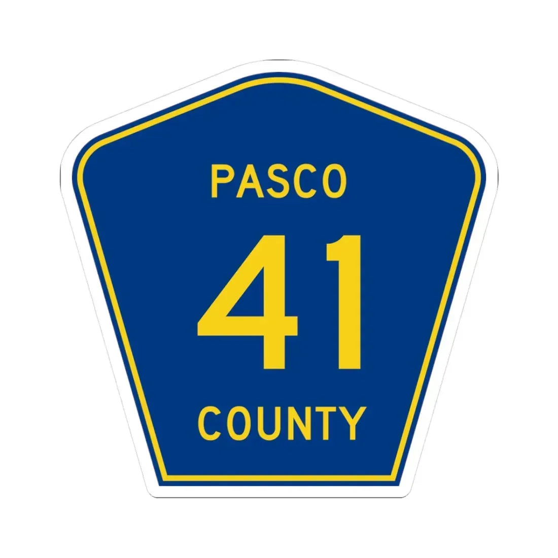 Pasco County 41 (Florida) (Road Sign) STICKER Vinyl Kiss-Cut Decal 3 Inch White - The Sticker Space