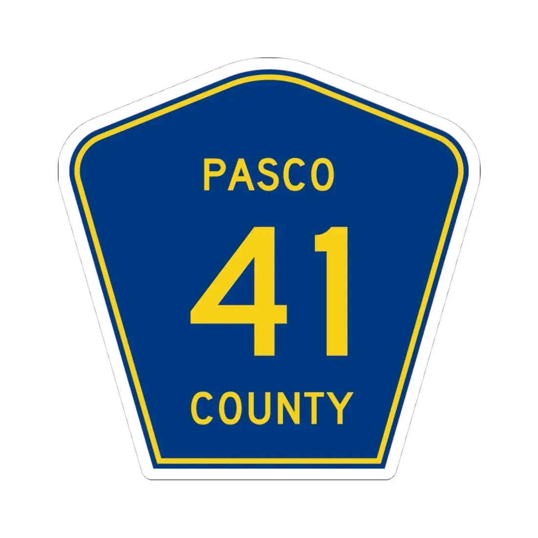 Pasco County 41 (Florida) (Road Sign) STICKER Vinyl Kiss-Cut Decal 4 Inch White - The Sticker Space