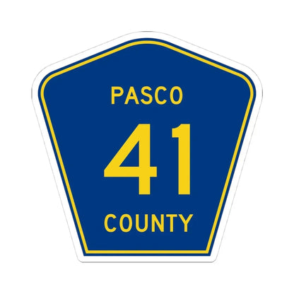 Pasco County 41 (Florida) (Road Sign) STICKER Vinyl Kiss-Cut Decal 4 Inch White - The Sticker Space