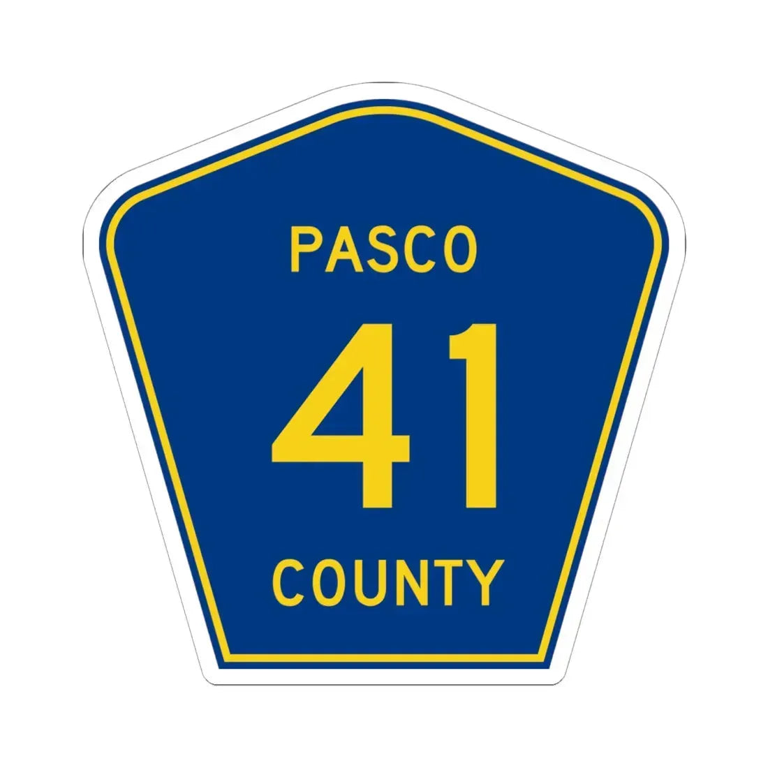 Pasco County 41 (Florida) (Road Sign) STICKER Vinyl Kiss-Cut Decal 6 Inch White - The Sticker Space