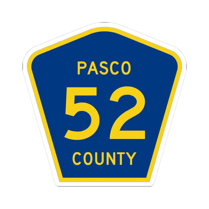 Pasco County 52 (Florida) (Road Sign) STICKER Vinyl Kiss-Cut Decal 3 Inch White - The Sticker Space