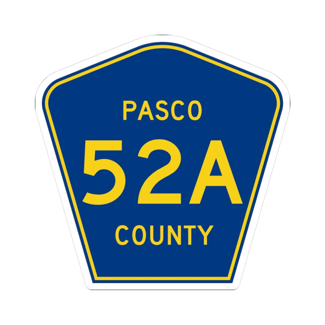 Pasco County 52A (Florida) (Road Sign) STICKER Vinyl Kiss-Cut Decal 3 Inch White - The Sticker Space