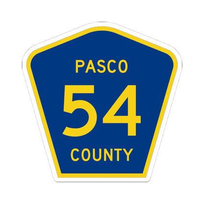 Pasco County 54 (Florida) (Road Sign) STICKER Vinyl Kiss-Cut Decal 4 Inch White - The Sticker Space
