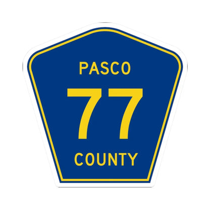 Pasco County 77 (Florida) (Road Sign) STICKER Vinyl Kiss-Cut Decal 2 Inch White - The Sticker Space