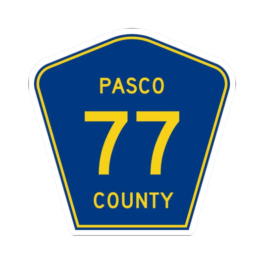 Pasco County 77 (Florida) (Road Sign) STICKER Vinyl Kiss-Cut Decal 2 Inch White - The Sticker Space