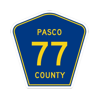 Pasco County 77 (Florida) (Road Sign) STICKER Vinyl Kiss-Cut Decal 3 Inch White - The Sticker Space