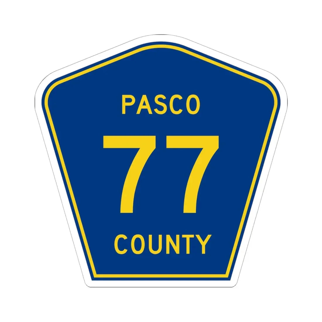 Pasco County 77 (Florida) (Road Sign) STICKER Vinyl Kiss-Cut Decal 6 Inch White - The Sticker Space