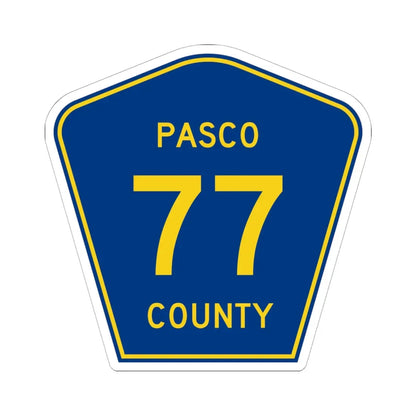 Pasco County 77 (Florida) (Road Sign) STICKER Vinyl Kiss-Cut Decal 6 Inch White - The Sticker Space