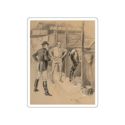 Passing It Along, Puck interior Illustration, 1898 (Magazine Illustration) STICKER Vinyl Die-Cut Decal - The Sticker Space