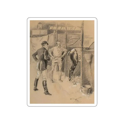 Passing It Along, Puck interior Illustration, 1898 (Magazine Illustration) STICKER Vinyl Die-Cut Decal White Die-Cut 2 Inch - The Sticker Space