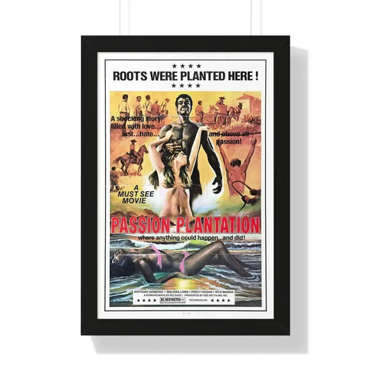 PASSION PLANTATION 1976 - Framed Movie Poster 16″ x 24″ Black - The Sticker Space