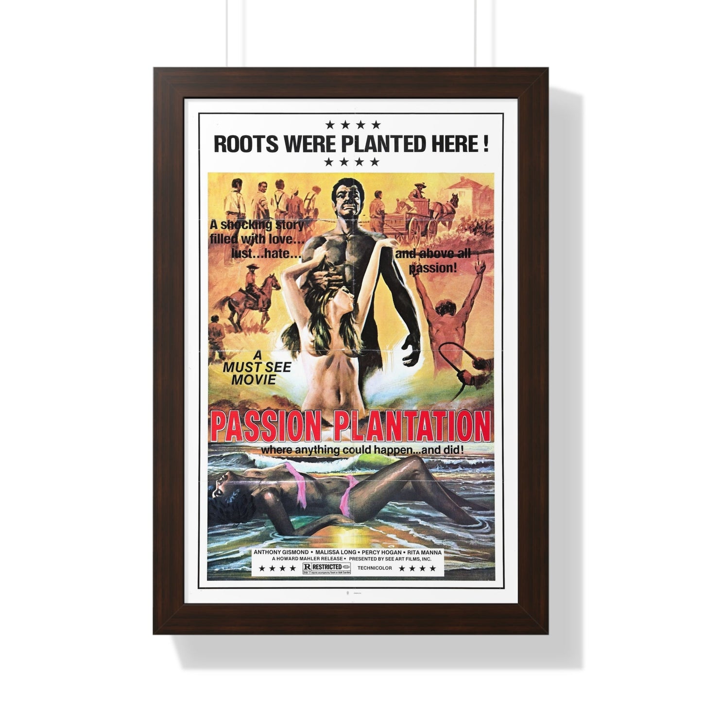 PASSION PLANTATION 1976 - Framed Movie Poster-16″ x 24″-The Sticker Space