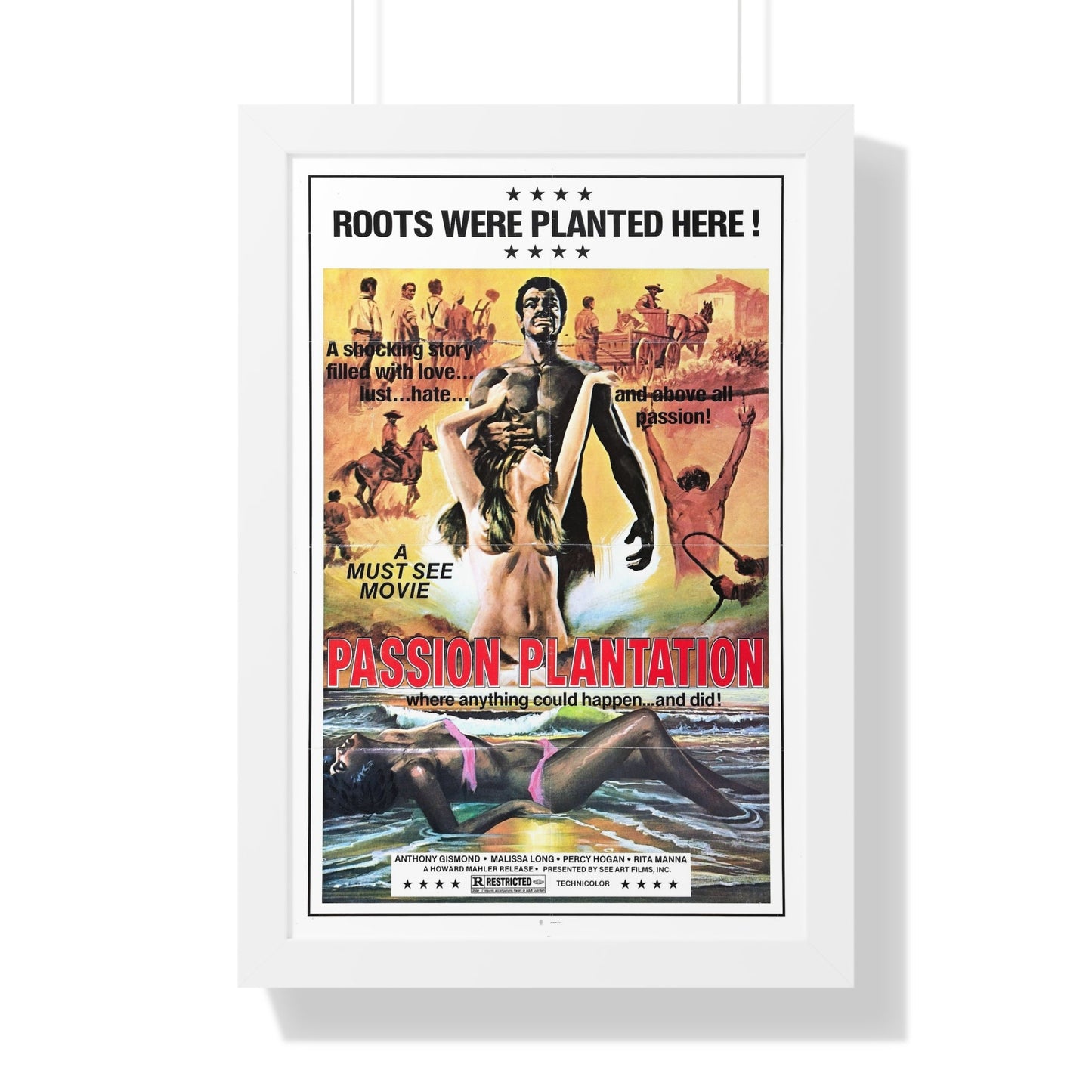 PASSION PLANTATION 1976 - Framed Movie Poster-16″ x 24″-The Sticker Space