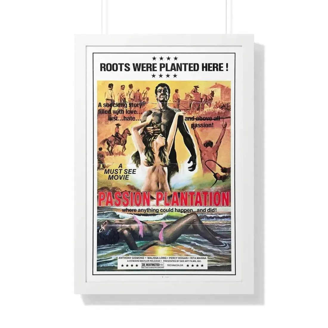 PASSION PLANTATION 1976 - Framed Movie Poster 20" x 30" White - The Sticker Space