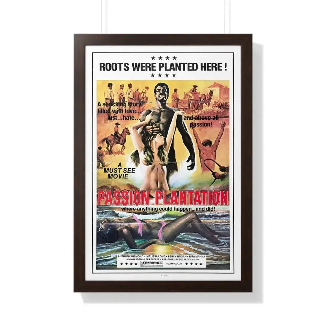 PASSION PLANTATION 1976 - Framed Movie Poster - The Sticker Space