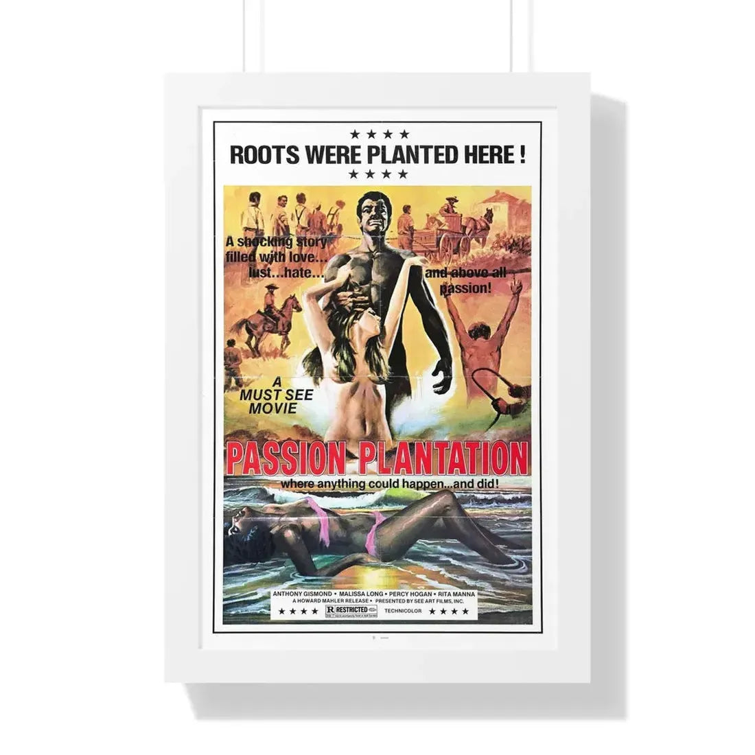 PASSION PLANTATION 1976 - Framed Movie Poster - The Sticker Space