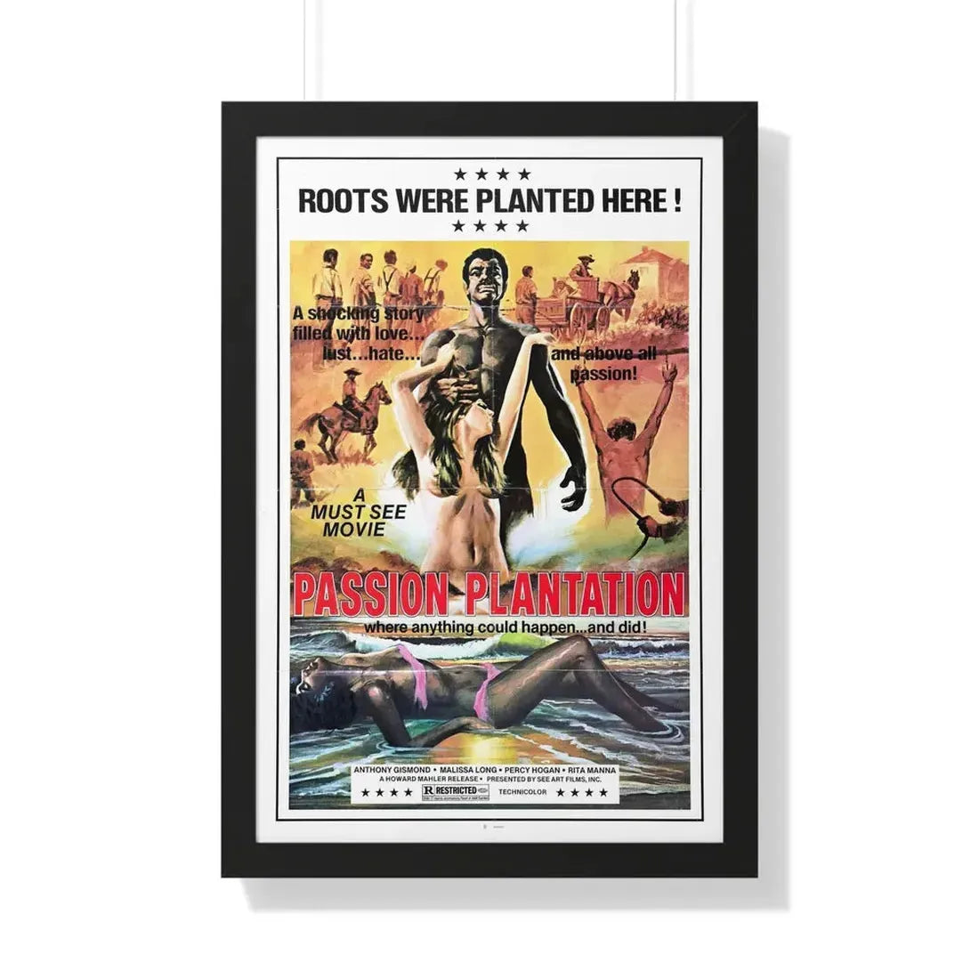PASSION PLANTATION 1976 - Framed Movie Poster - The Sticker Space
