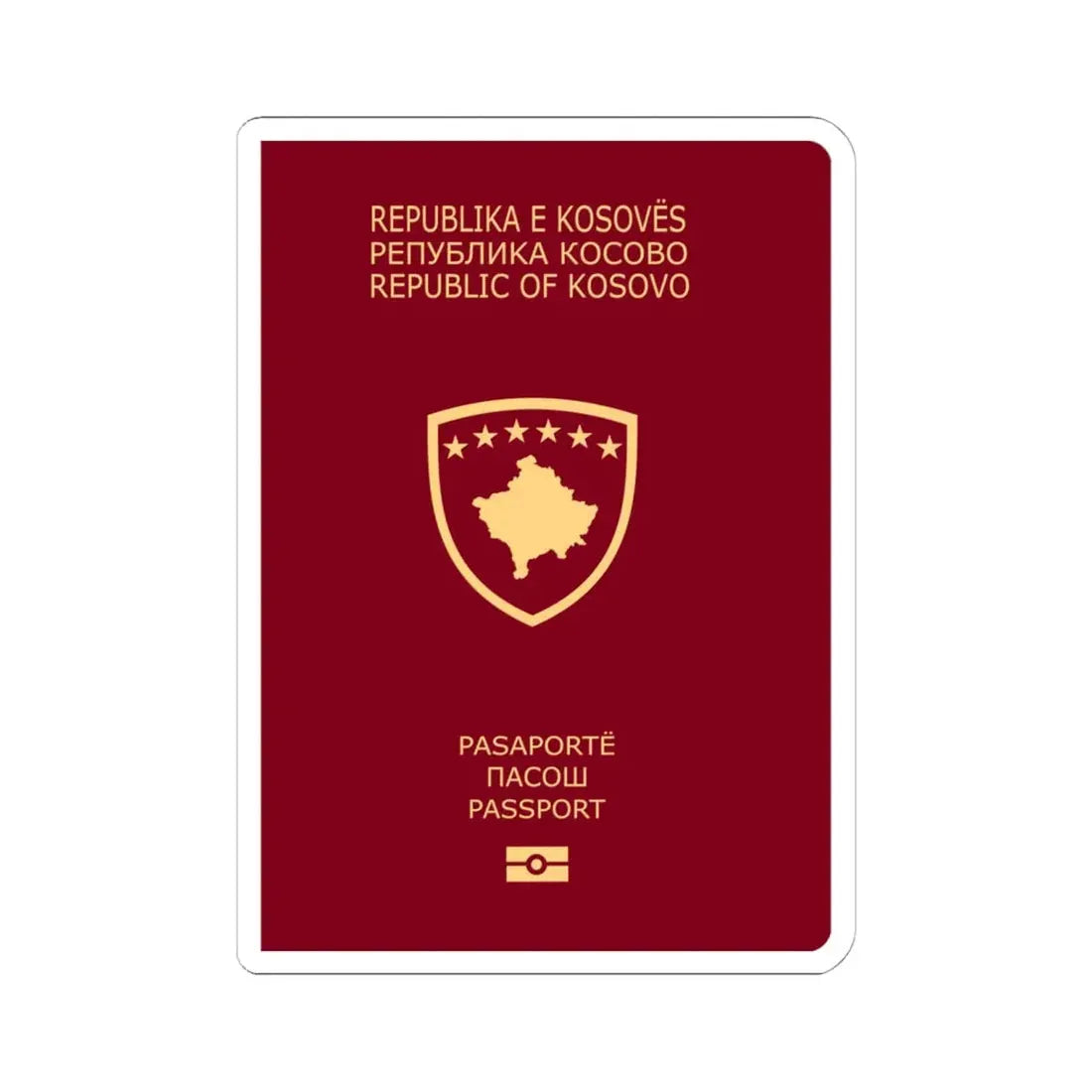 Passport Of Kosovo - STICKER Vinyl Kiss-Cut Decal 6 Inch White - The Sticker Space