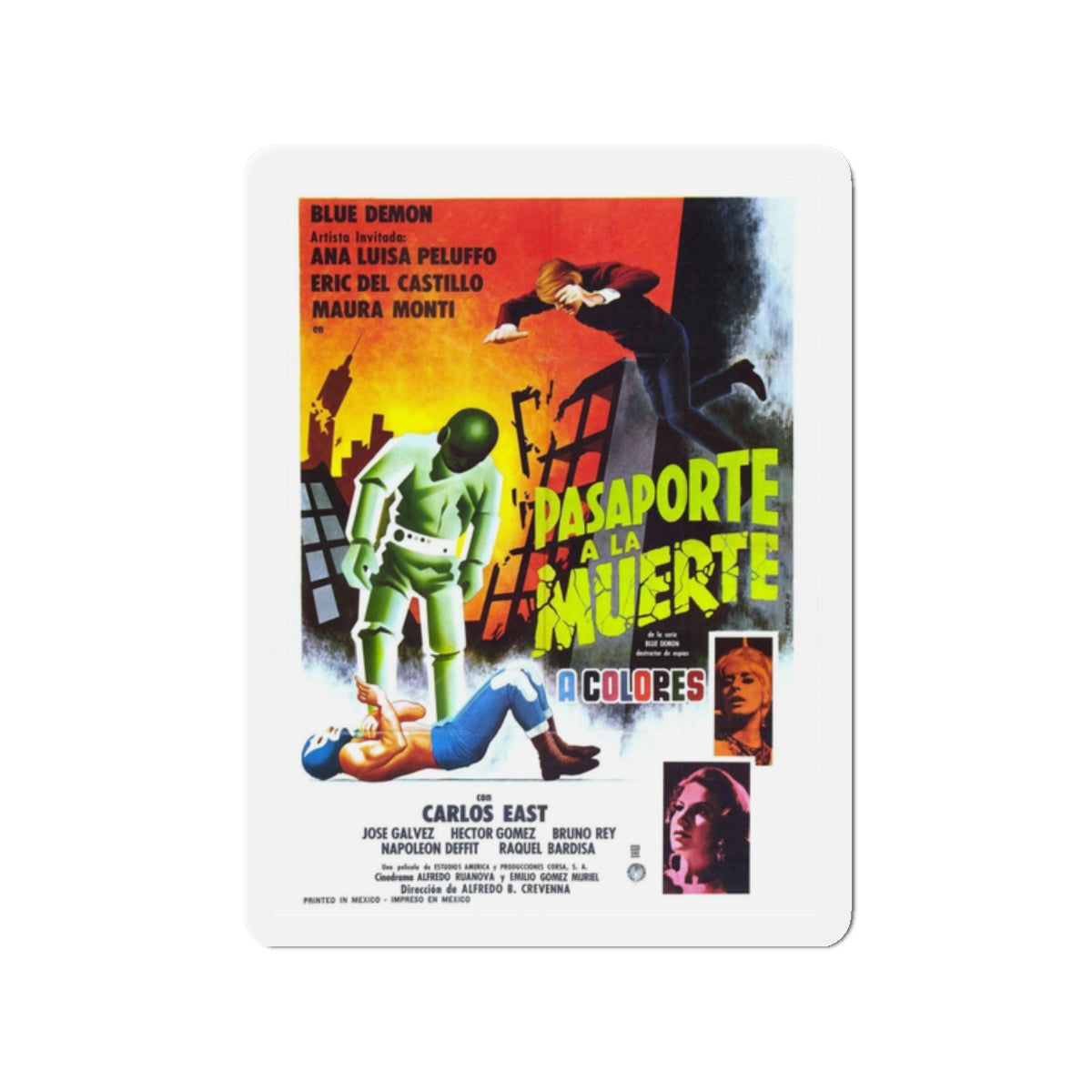 PASSPORT TO DEATH 1968 Movie Poster - Refrigerator Magnet-2" x 2"-The Sticker Space