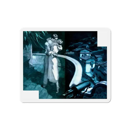 Passport To Hell, Liberty magazine, February 16, 1935 (Magazine Illustration) Refrigerator Magnet 3 Inch Die-Cut - The Sticker Space