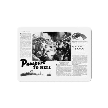 Passport To Hell, Liberty magazine, January 19, 1935 (Magazine Illustration) Refrigerator Magnet 4 Inch Die-Cut - The Sticker Space