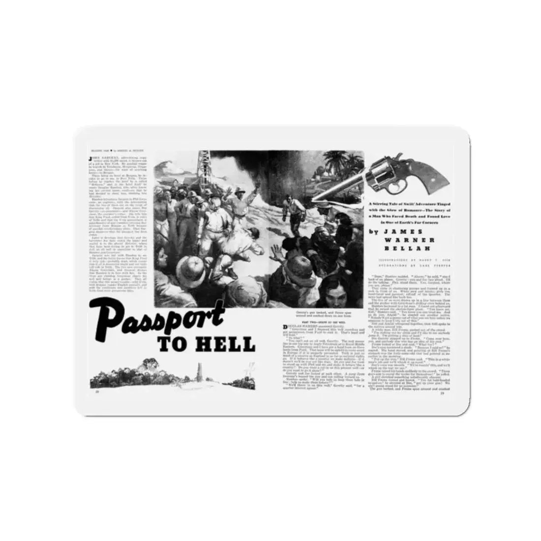 Passport To Hell, Liberty magazine, January 19, 1935 (Magazine Illustration) Refrigerator Magnet - The Sticker Space