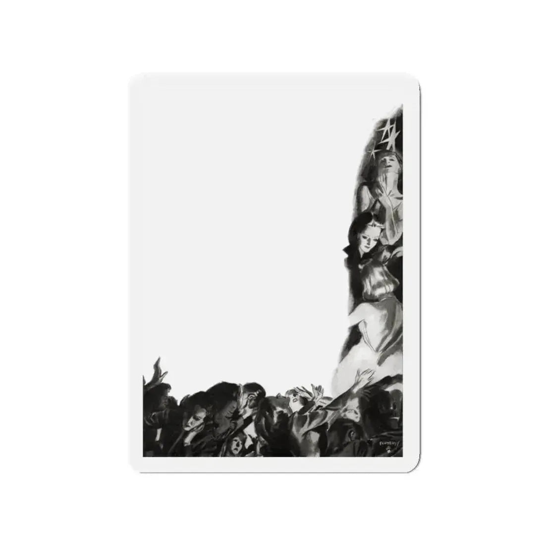 Passports To Glamour, Liberty magazine, November 12, 1938 (Magazine Illustration) Refrigerator Magnet 2 Inch Die-Cut - The Sticker Space