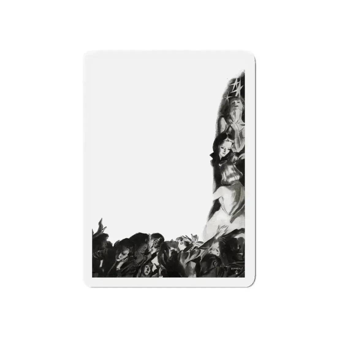 Passports To Glamour, Liberty magazine, November 12, 1938 (Magazine Illustration) Refrigerator Magnet 3 Inch Die-Cut - The Sticker Space