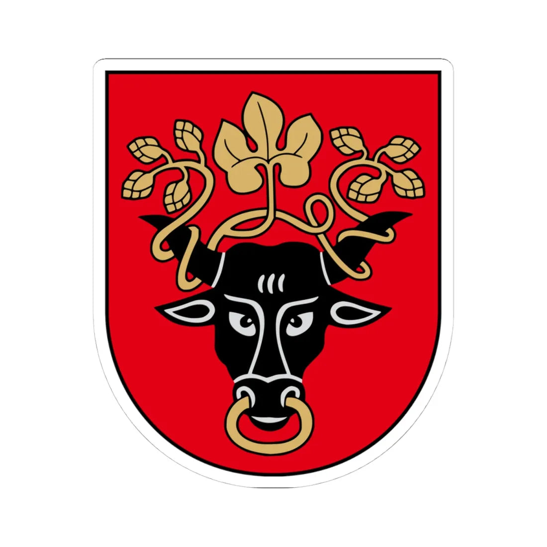 Pasvalys COA (Lithuania) (Coat of Arms) STICKER Vinyl Kiss-Cut Decal 4 Inch White - The Sticker Space