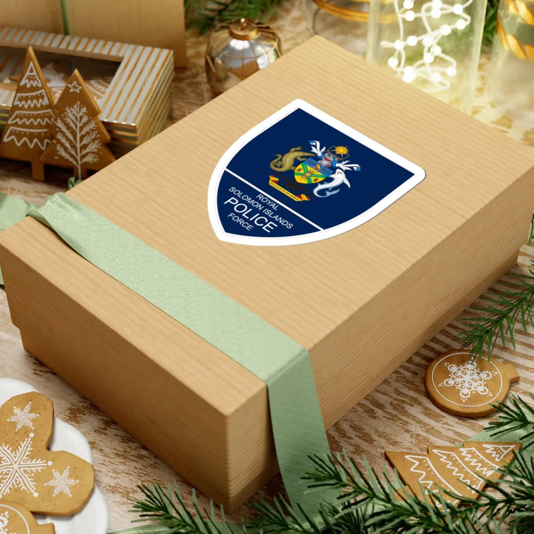 Patch of Royal Solomon Islands Police Force (Solomon Islands) (Coat of Arms) STICKER Vinyl Kiss-Cut Decal - The Sticker Space