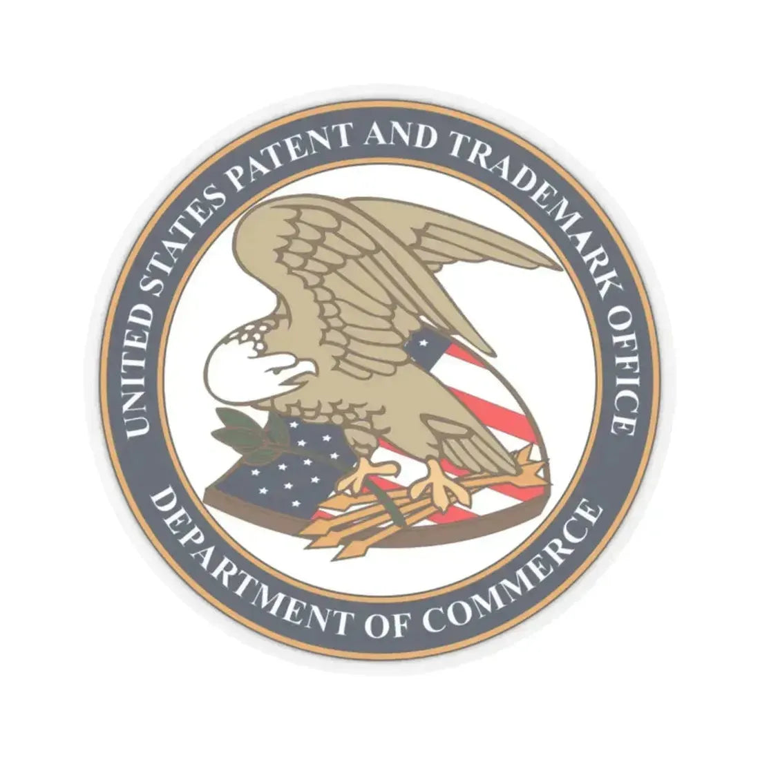 Patent and Trademark Office - STICKER Vinyl Kiss-Cut Decal 2 Inch Transparent - The Sticker Space