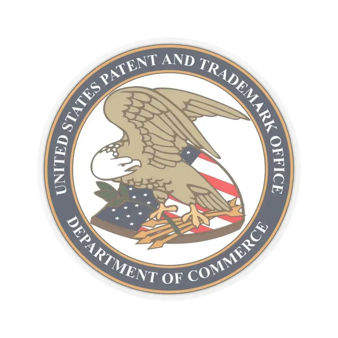 Patent and Trademark Office - STICKER Vinyl Kiss-Cut Decal 6 Inch Transparent - The Sticker Space