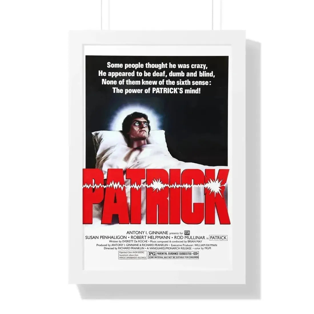 PATRICK 1978 - Framed Movie Poster 16″ x 24″ White - The Sticker Space