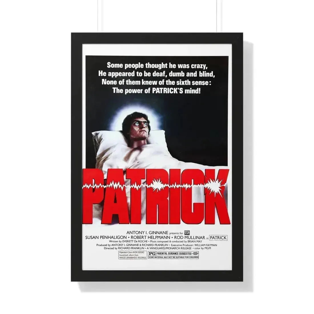 PATRICK 1978 - Framed Movie Poster 20" x 30" Black - The Sticker Space