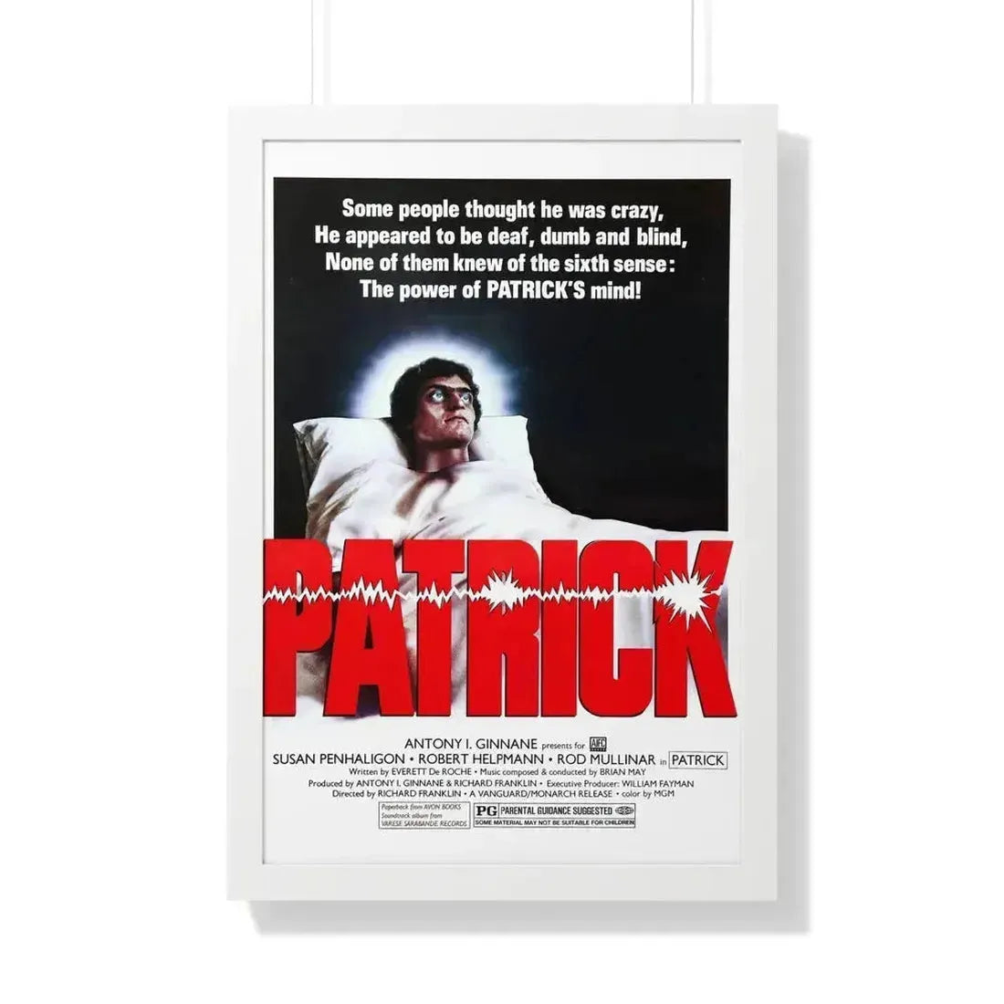 PATRICK 1978 - Framed Movie Poster 20" x 30" White - The Sticker Space