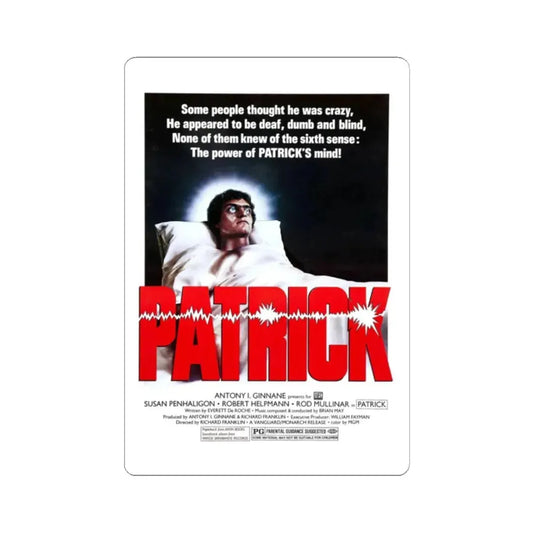 PATRICK 1978 Movie Poster - STICKER Vinyl Kiss-Cut Decal 2 Inch White - The Sticker Space