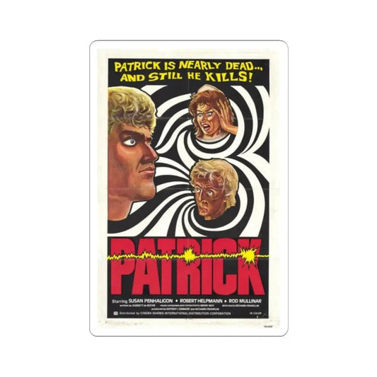 PATRICK (2) 1978 Movie Poster - STICKER Vinyl Kiss-Cut Decal 2 Inch White - The Sticker Space